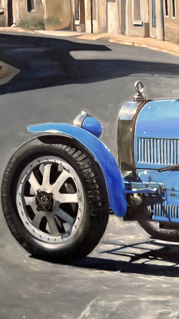 Bugatti scavenger-hunt rally in Champigny-sur-Veude, Centre-Val de Loire, France