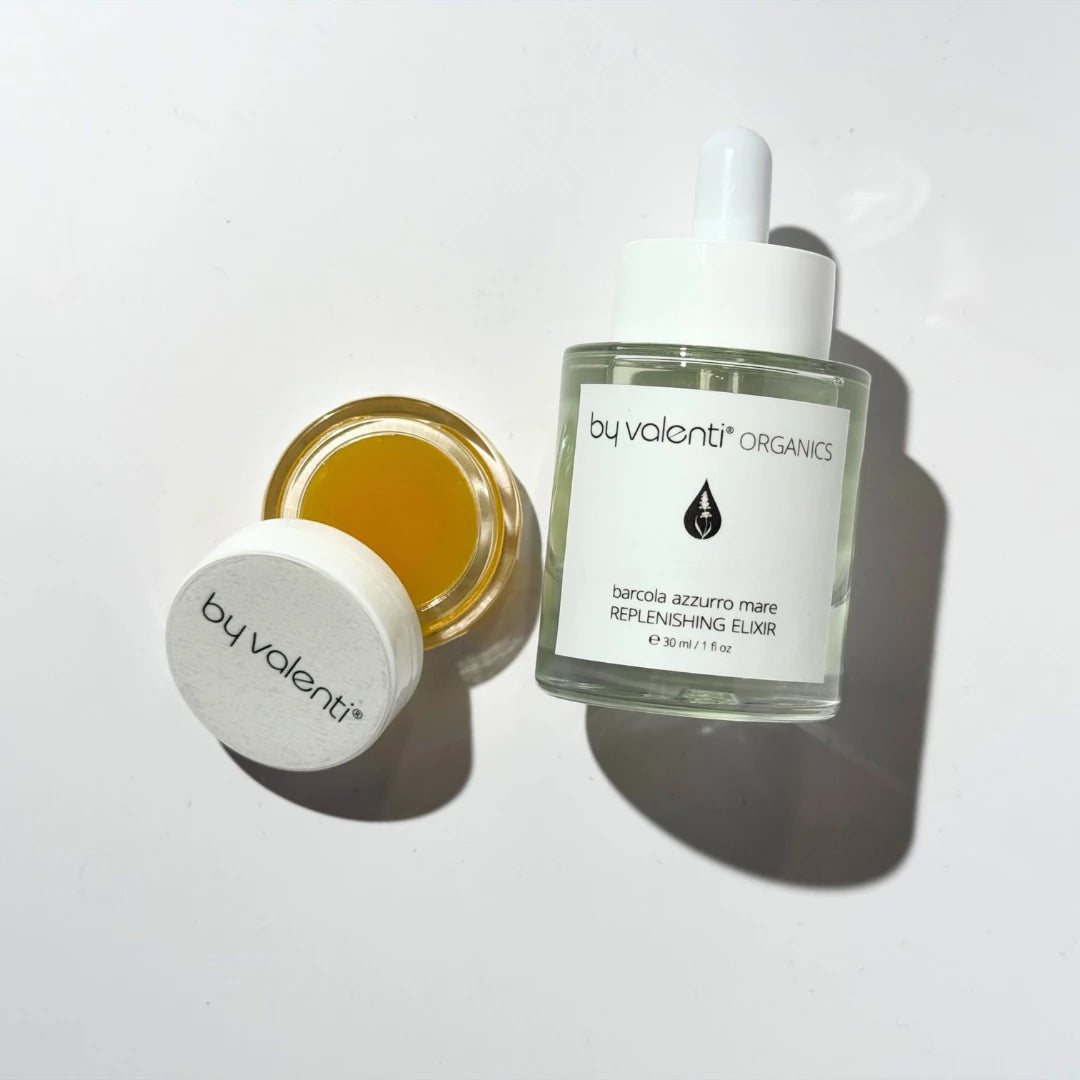 Two By Valenti skincare products on a white background