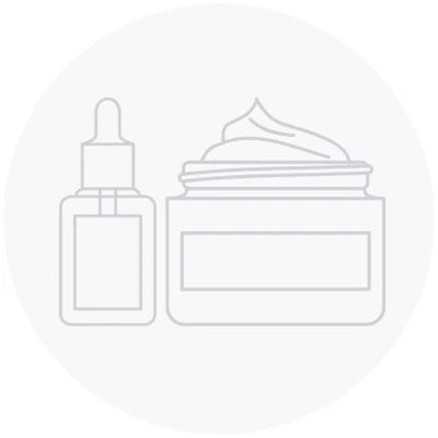 Outline of a dropper bottle and jar on a white background